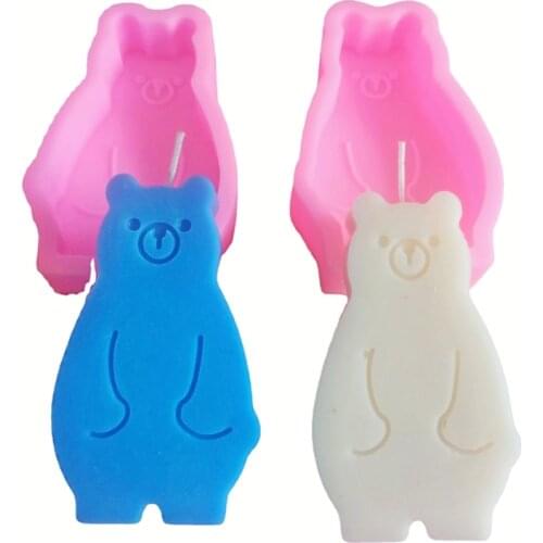 Cute Bear Candle Silicone Mold Aromatic Candle Making Handmade Soap Resin Chocolate mold Gifts Craft Supplie Home Decoration