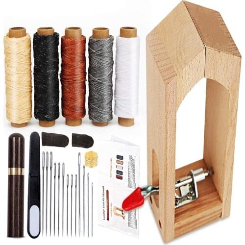 LMDZ Mini Stitching Pony for Leather, Leather Sewing Clamp,Leather Sewing Kits with Leather Needle and Thread, Thread Waxed