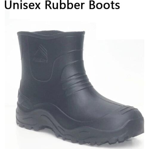EVA MenS Rubber Boots Short Tube Breathable Rain Boots Universal Platform Winter CookerS Mature Shoes Solid Color