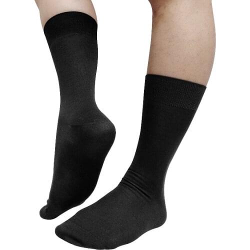 Black solid men dress socks High quality cotton Male softy formal business suit socks Sexy Socks for Wedding gift