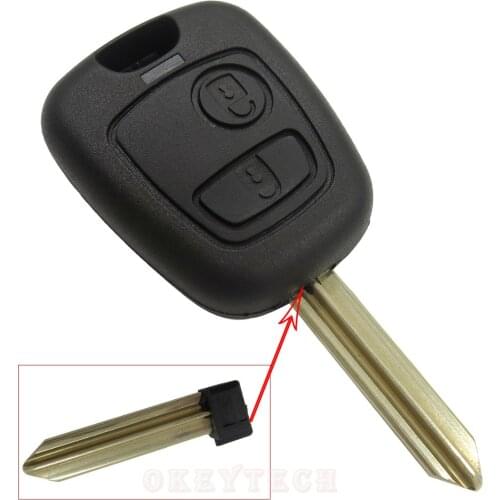 Okeytech New 1pcs/lot 2 Button key cover Straight Car Remote Key Shell For Citroen C1 C3 C5 C4 Berlingo Picasso Saxo Xsara