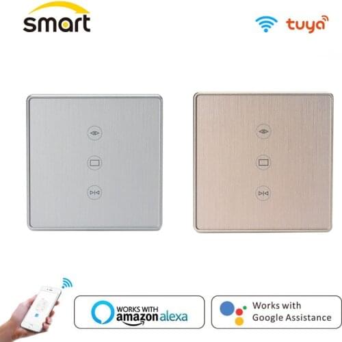 Gold/Silver Tuya Smart Life WiFi Curtain Switch for Electric Motorized Curtain Blind Roller Shutter works with Alexa&Google home