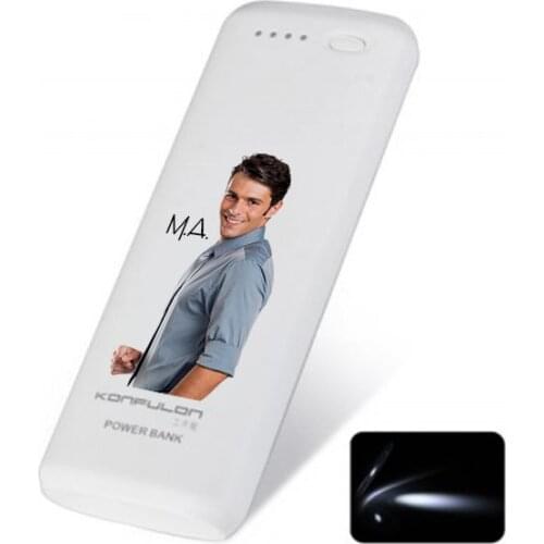 Personalized Konfulon 13200 mAh Power Bank Portable Charger/Y-1308-White Powerbank