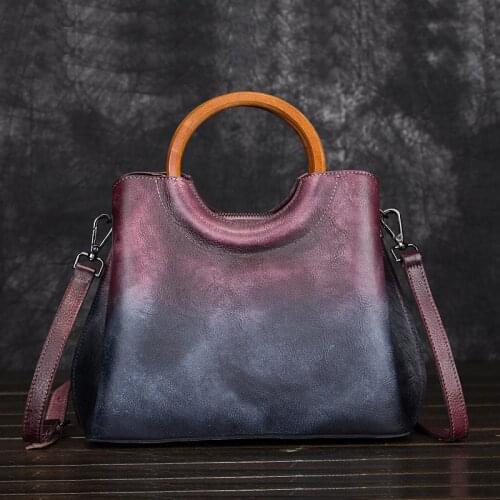 2021 New Retro Handmade Genuine Leather Shoulder Crossbody Bags Leisure Women Handbags Casual Tote Large Capacity Messenger Bag