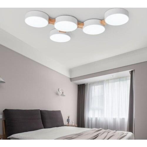 Living room LED chandelier, bedroom, dining cafe solid wood light, 220V