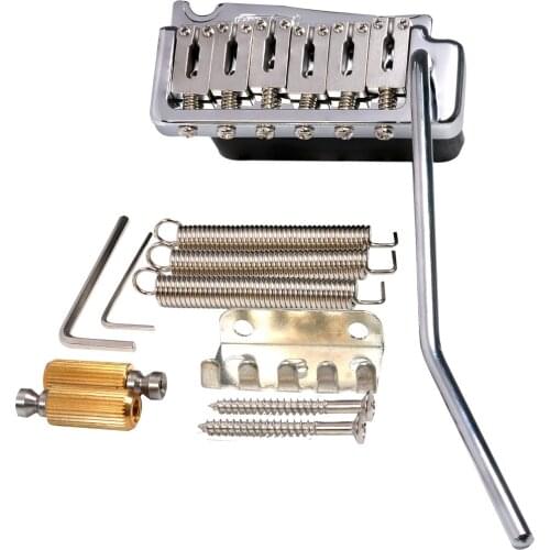 Wilkinson WVP-SB 54mm Steel Saddles 2-Point Guitar Tremolo Bridge with Steel Block for Import Strat and Japan Strat, Chrome