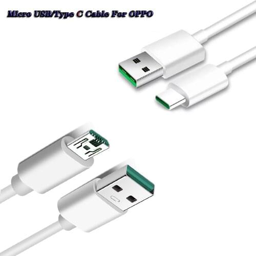Flash Charge Cable For VOOC Micro USB/Type C Cable 4A/5A Fast Charging Cord For OPPO R11s R9s R7s R15 R17 Pro K3 K5 Reno 3 4 Pro