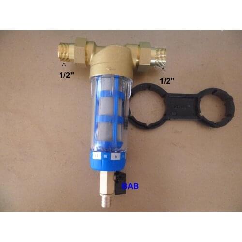 1/2" inch CW617N Brass Prefilter water filter/whole house backwash sediment 40micron stainless steel mesh-high quality