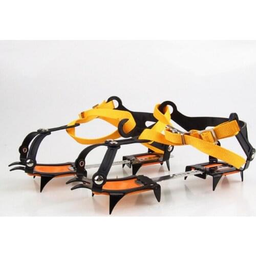 1Pair 10 Teeth Winter Outdoor Climbing Antiskid Crampons Skiing Hiking Climbing Shoes Non slip Cover Manganese Steel Ice Gripper