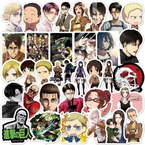 10/30/50pcs Anime Attack on Titan Stickers Levi Graffiti Decals DIY Skateboard Laptop Luggage Phone Waterproof Sticker Toy Kids