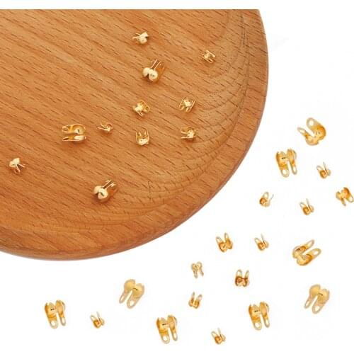 10/50pcs Connector Clasp Fitting Ball Chain Calotte End Crimps Beads Bracelets Connector Clasp Components Diy For Jewelry Making