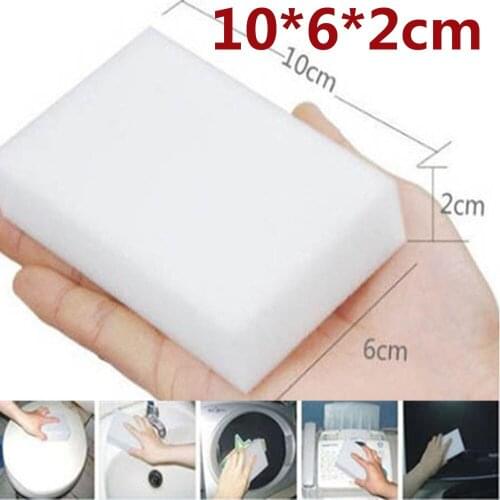 100pcs White Magic Sponge Cleaner Eraser Multi-functional Cleaner Melamine Sponge for Kitchen Bathroom Cleaning 100x60x20mm