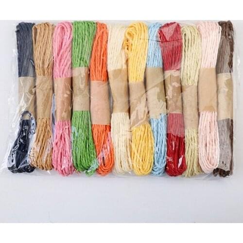 12pcs 10m/pc Paper Ribbon Strings Colored Packing Twines for Craft DIY Gift Wrapping Weaving Christmas Decoration