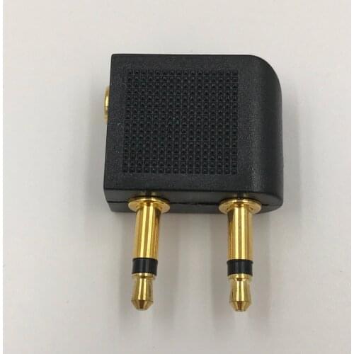 3.5mm Splitter 2 in 1 out Audio Adapter Dual Male to One Female Connector For MP3 Mobile Gold Plated 1Pcs
