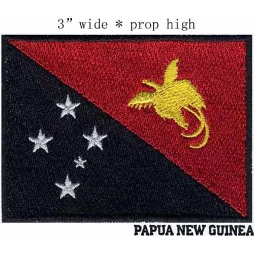 Papua New Guinea 3" wide embroidery flag patch for iron-on patches/cloth patch/five white stars