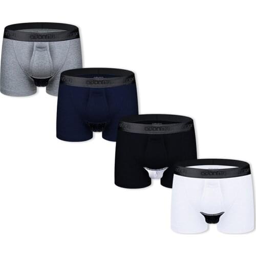4PCS!! New Arrivals Separate Men Boxer Underwear Cotton Male Pants Comfortable Underpants U Pouch Breathable Solid Shorts