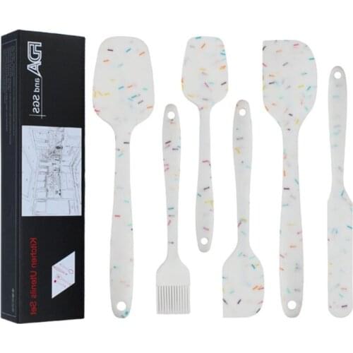 6 Pcs Silicone Spatulas Cake Pastry Scrapers Non Stick Butter Spreader Jar Blender Cooking Spatulas Kitchen Baking Accessories