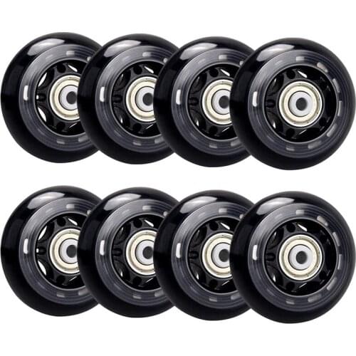 8 Pack Inline Skate Wheels, Indoor/Outdoor Roller Skate Wheels, Roller Blade Replacement Wheels with Bearing 64mm