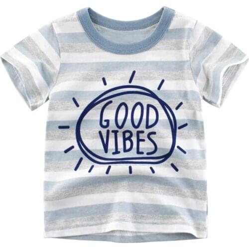 Summer new childrens short-sleeved childrens clothing boy T-shirt Korean striped baby clothes