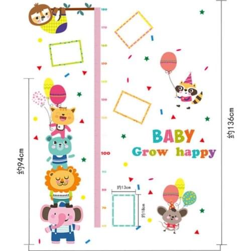 Meihua Sk9056 Cartoon Baby Growth Record Childrens Room School Wall Sticker Animal Height Sticker