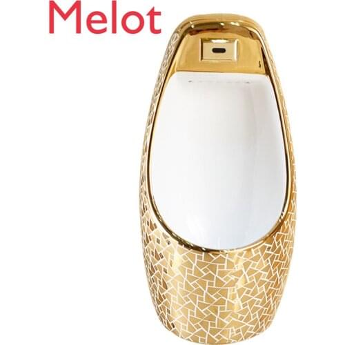 Wall-Mounted Automatic Induction Golden Urine Cup Mens Wall-Mounted Urinal Ceramic KTV Urinal Urinal Funnel