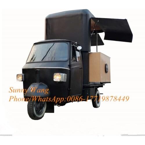 New Arrival Electric Tricycle Food Truck Mobile Kitchen Catering Trailer Ice Cream Hot Dog Coffee Cart for Sale Piaggio Ape