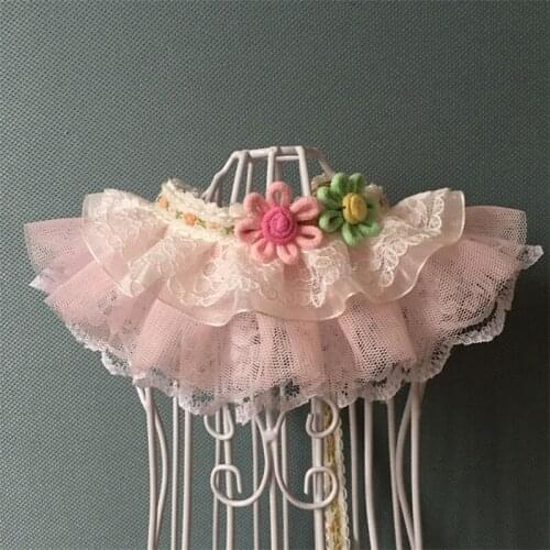 Pet Dog Handmade Collars Bibs Fashion Pink Green Lace Bib Neckerchief For Small Puppy Dog Cats Jewelry Accessories Supplies Bib