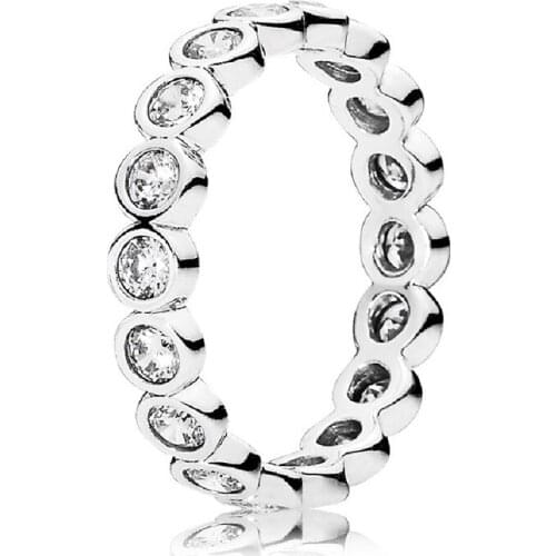 Authentic 925 Sterling Silver Alluring Large Brilliant Fashion Ring For Pandora Women Bead Charm Gift DIY Jewelry