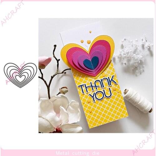 Heart Border Frame Metal Cutting Dies for DIY Scrapbooking Photo Album Decorative Embossing Paper Card Crafts Die 2021