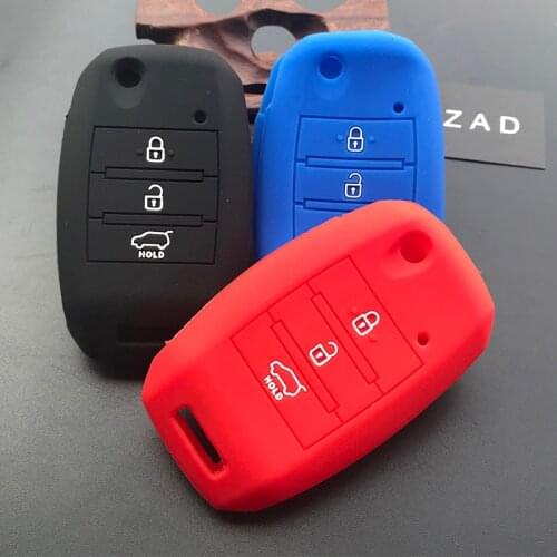 ZAD Silicone car key cover case for KIA rio Sportage 2015 ceed Sorento cerato K2 K3 K4K5 3 button flip key Cover case remote