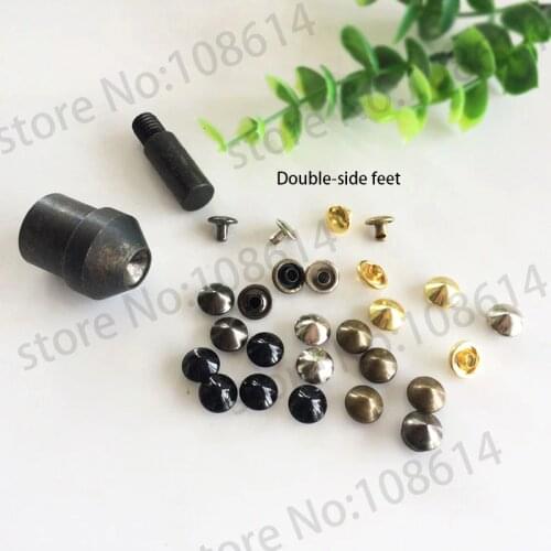 DIY 100pcs 7mm cone rivet for garment studs for leather and spikes for boots accessories cone shape rivets with feet basic color