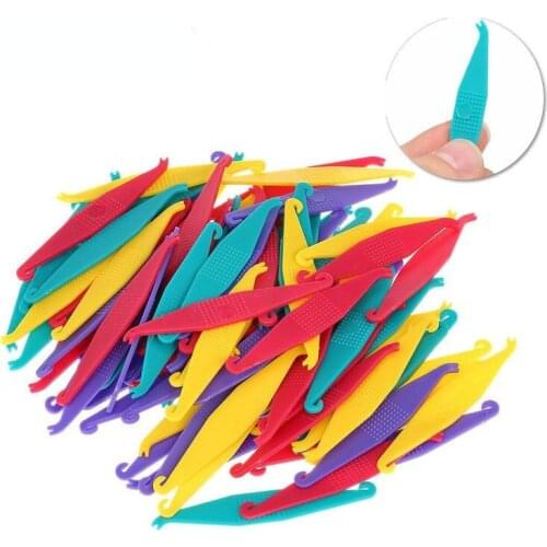 100 Pcs Orthodontic Elastic Placer for Braces Disposable Elastic Rubber Band Placers Mix Color Dentistry Tools