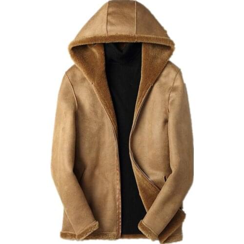 100%Wool Fur Coat Autumn Winter Jacket Men Real Sheep Shearling Fur Coat Double-side Wear Leather Jacket Veste F-YLQ-LM01 MY1793