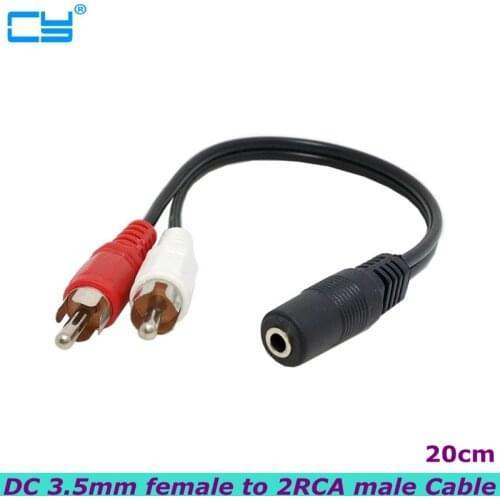 1pcs/3.5mm 1/8 Stereo Female Mini Jack to 2 Male RCA Plug Adapter Audio Y type Cable