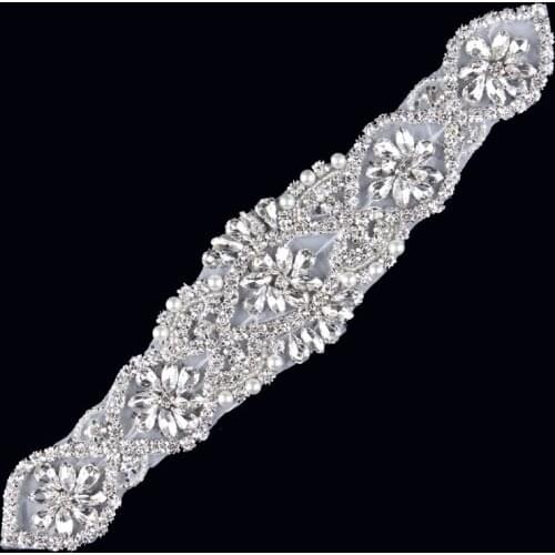 30pcs/lot) Handmade Crystal Beaded Appliques Trims Bling Sewing Crafts Rhinestone Patch DIY Girl Wedding Dress Garment Costume