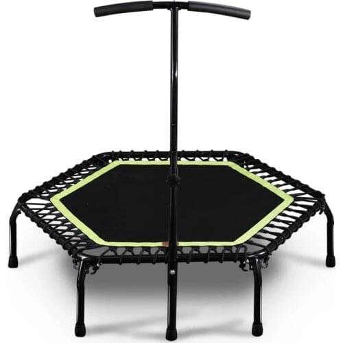 45 Inch Indoor Silent Mini Trampoline With Adjustable Handle Home Fitness Gym the -quiet Rebounder Trainer
