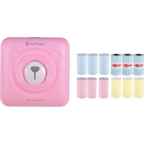 6 OPTIONS Mini Pocket Wireless BT Camera with Picture Paper Camera +Instant Paper 9*Color Thermal Paper+3*Adhesive Sticker Paper