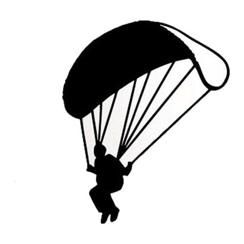 9.1*11.2CM Stylish Skydiving Sport Car Window Sticker Vinyl Decals Covering The Body Black/Silver C7-0703