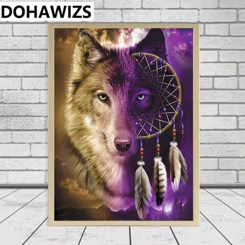 New DIY 5D Diamond Painting Wolf Animal Square/Round Rhinestone Paintings Diamond Embroidery Cross Stitch Mosaic Home Decor Gift