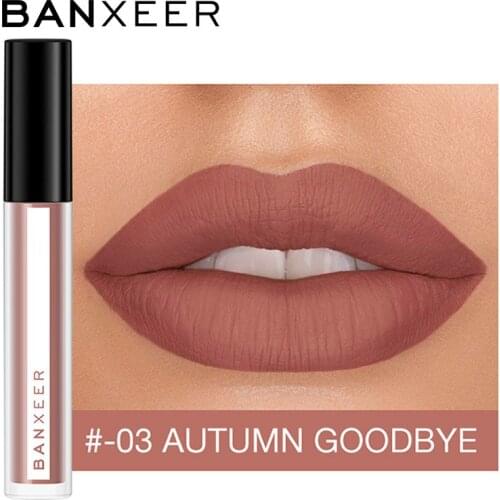 Banxeer Lipgloss Matte 8 Cores Batom Aveludado Batom Fosco Prova Dwaterproof Matiz Labial Completo & Rico Sexy Maquiagem