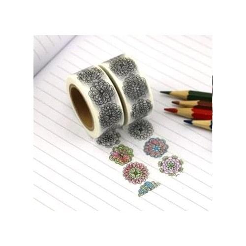 Free Shipping Beautiful one color 30mm*5m/15mm*10m masking washi tape/ flower and Vase painting masking washi tape