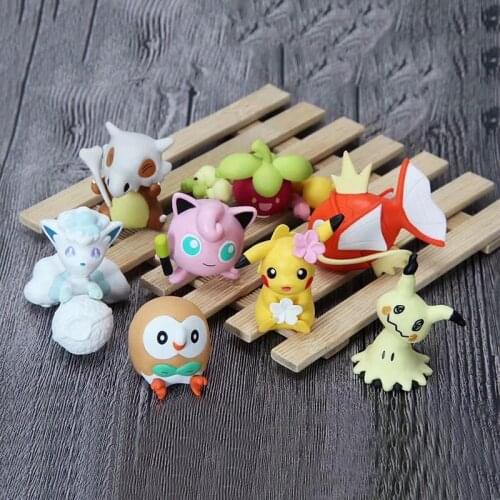 8Pcs/Set Magikarp Rowlet Karakara Action Figure Model Toys Cute pokemones Figure Toys Kawaii Cake Decoration Toy for Children