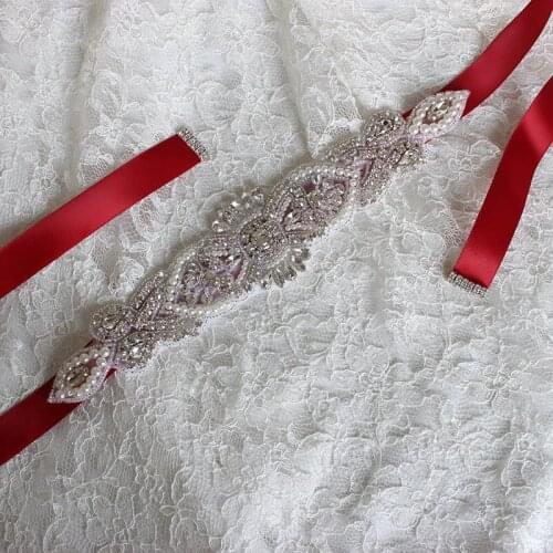 Elegant Crystal Pearl Wedding Belt Women Beaded Sash Bridal Belt Bridal Sash Prom Dress Waistband Rhinestone Belts for Dresses