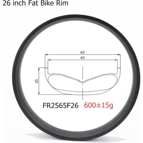 FIC 26 inch Carbon Fat Rims UD 3K matte glossy 28h 32h 64h snow Bicycle Rim 65mm 90mm wide 26" sand bike rim