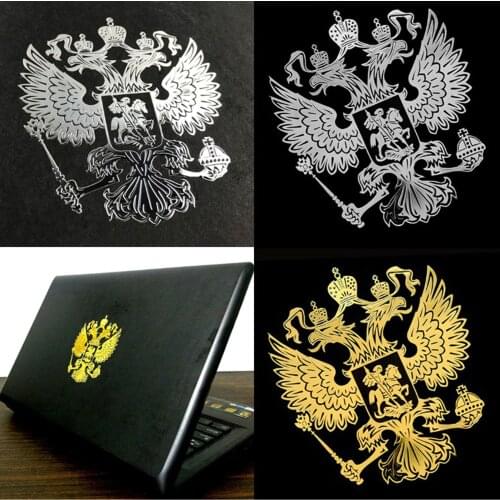 Coat of Arms of Russia Nickel Metal Car Styling Laptop Sticker Car Stickers Decals Russian Federation Eagle Emblem