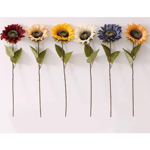 Simulation Flower Party Sunflower Fake Sunflowers Nordic Retro Home Decor Silk Handmade Diy Wedding Bouquet Artificial Flowers