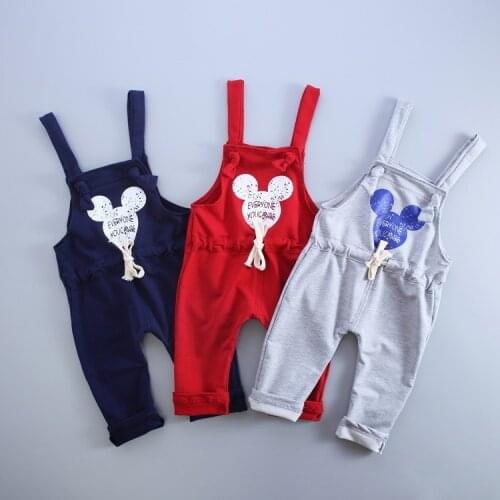 2020 Spring Autumn Cotton Cartoon Pattern Children Boys Girls Fashion Leisure Camisole Pants 0-4 Years Kid Overall Long Pants