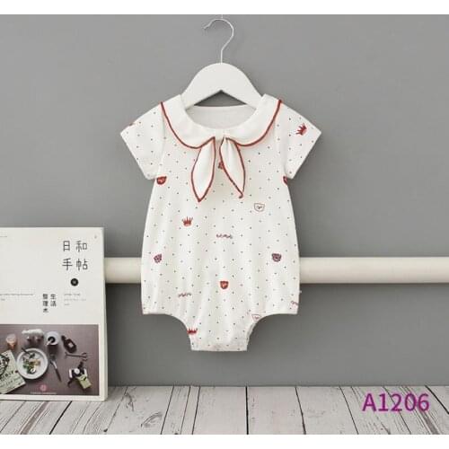 0-24M Summer New Floral Newborn Girls Bodysuit One-Pieces Baby Jumpsuits Cotton Print Infant Romper L794