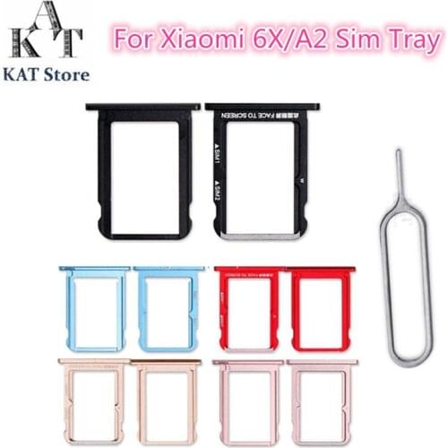 KAT Sim Tray For Xiaomi Mi 6X A2 Sim Card Tray Holder Slot Adapter With Eject Pin Needle Tool Quality Guarantee