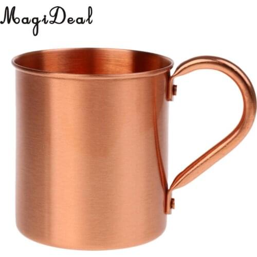 MagiDeal 350ml/12 oz 100% Solid Smooth Pure Copper Drinking Cold Beer Bar Mug Ice Coffee Water Tea Milk Beverage Cup with Handle
